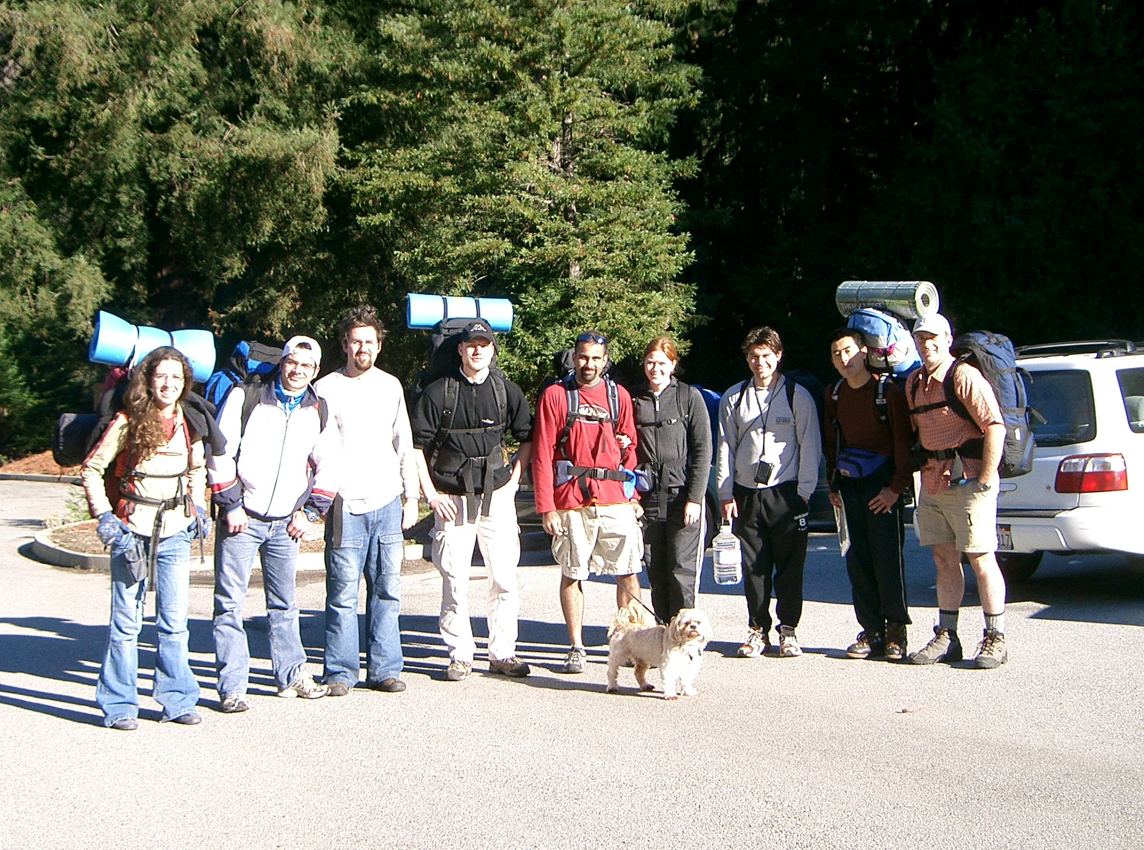 Let's go, 9 people and one dog!