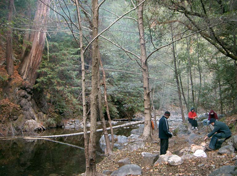 campsite besides the river